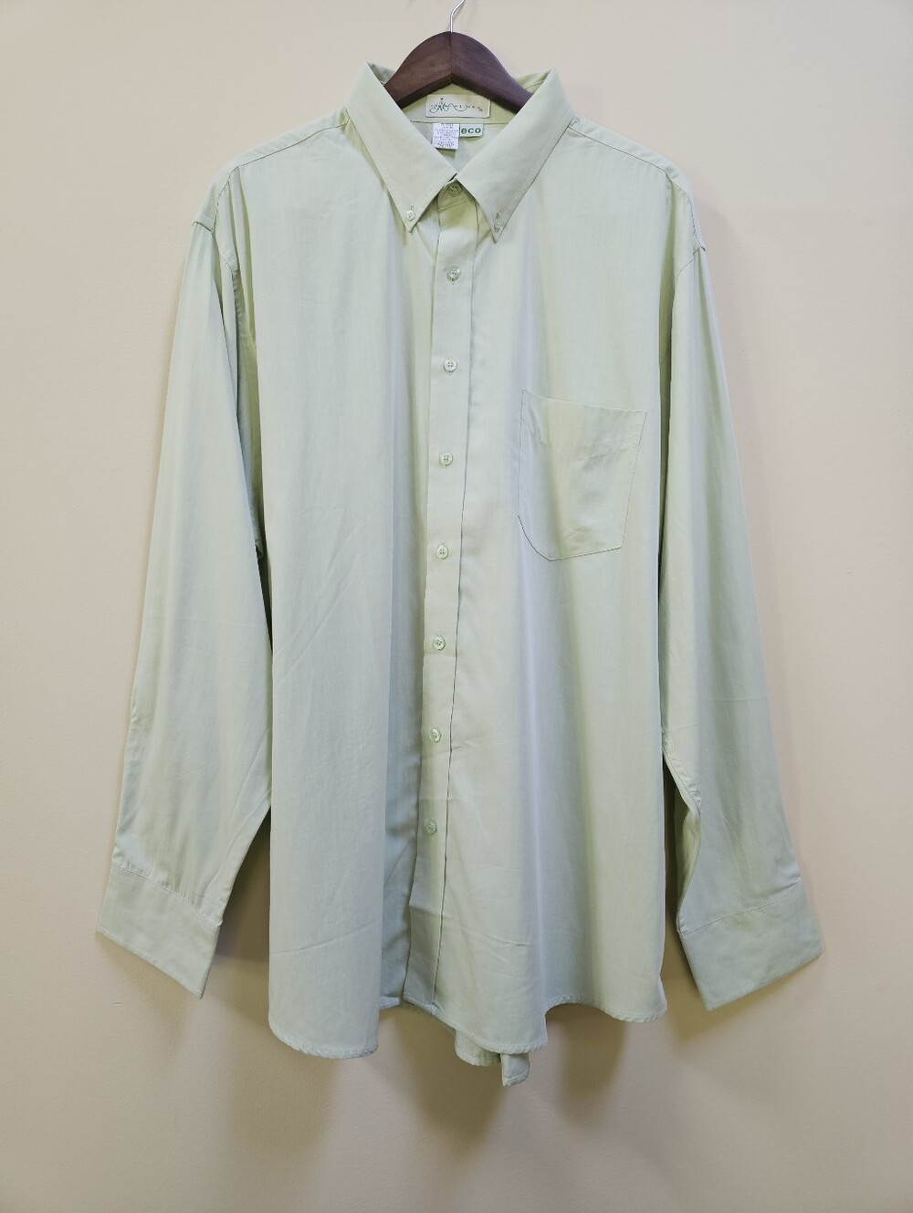 NWT IL MIGLIORE Bamboo Rayon Cotton  Button Down Shirt Lime Sherbert Green XL
